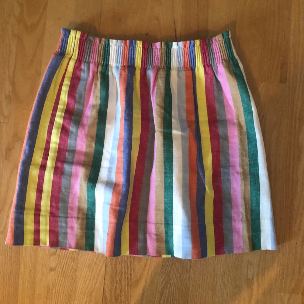 J. Crew Multicolor Vertical Stripe Cotton Skirt